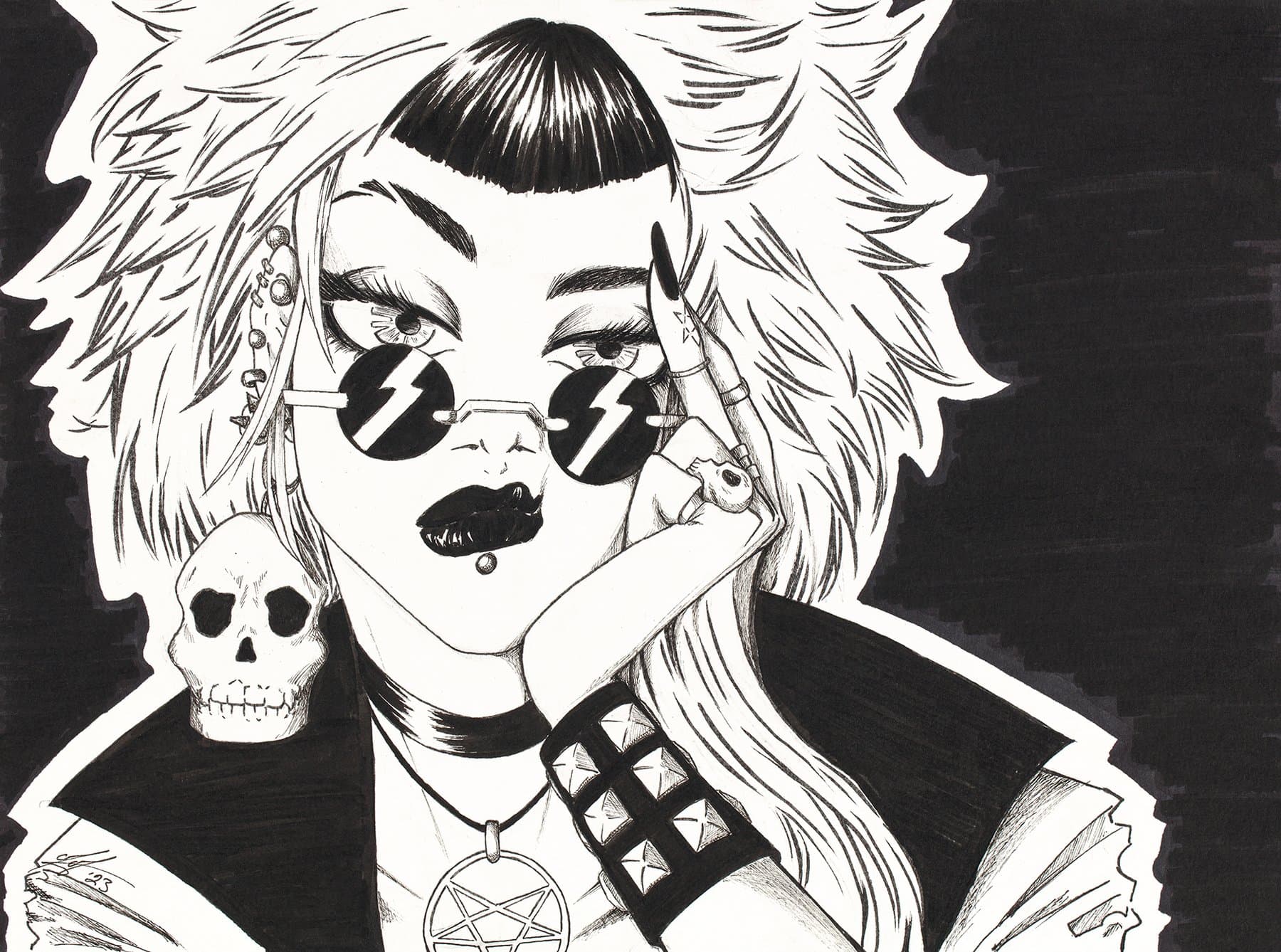 Punk Girl B&W