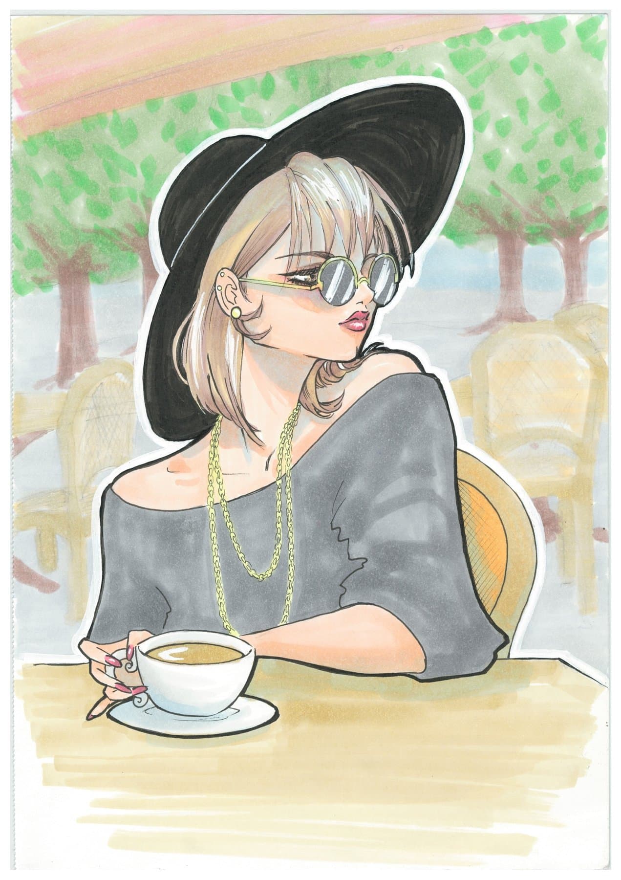 Woman at Cafe